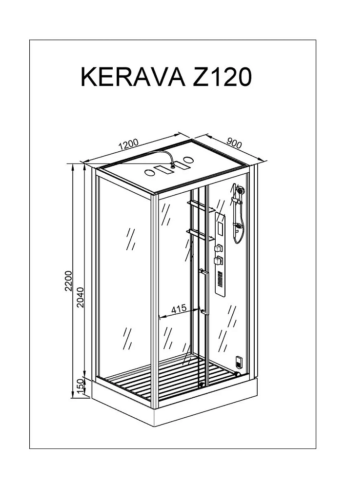 Душевая кабина Deto Z Z122ESPOO