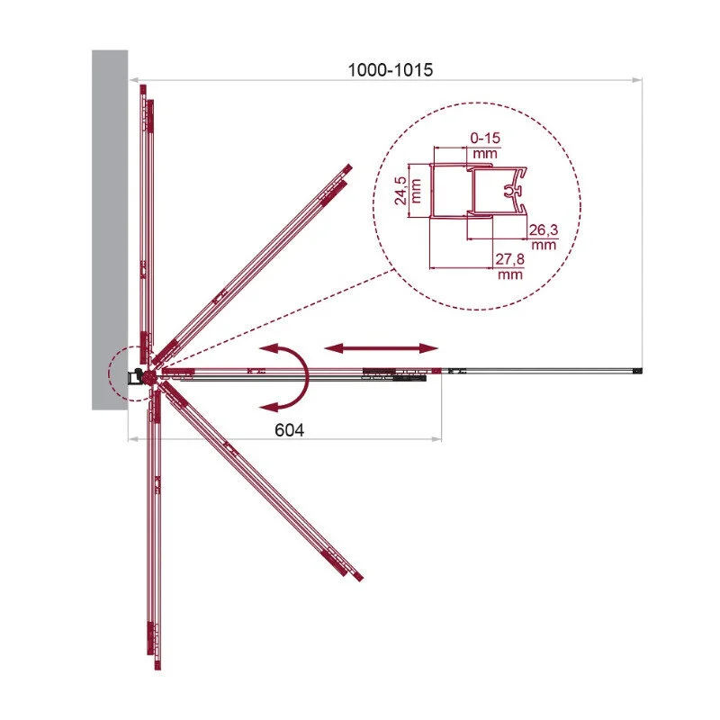 Шторка на ванну BelBagno Luce LUCE-VF-11-100/145-C-NERO