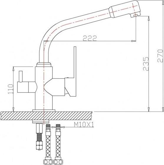 Смеситель для кухни Zorg Sanitary ZR 319 YF-33, хром