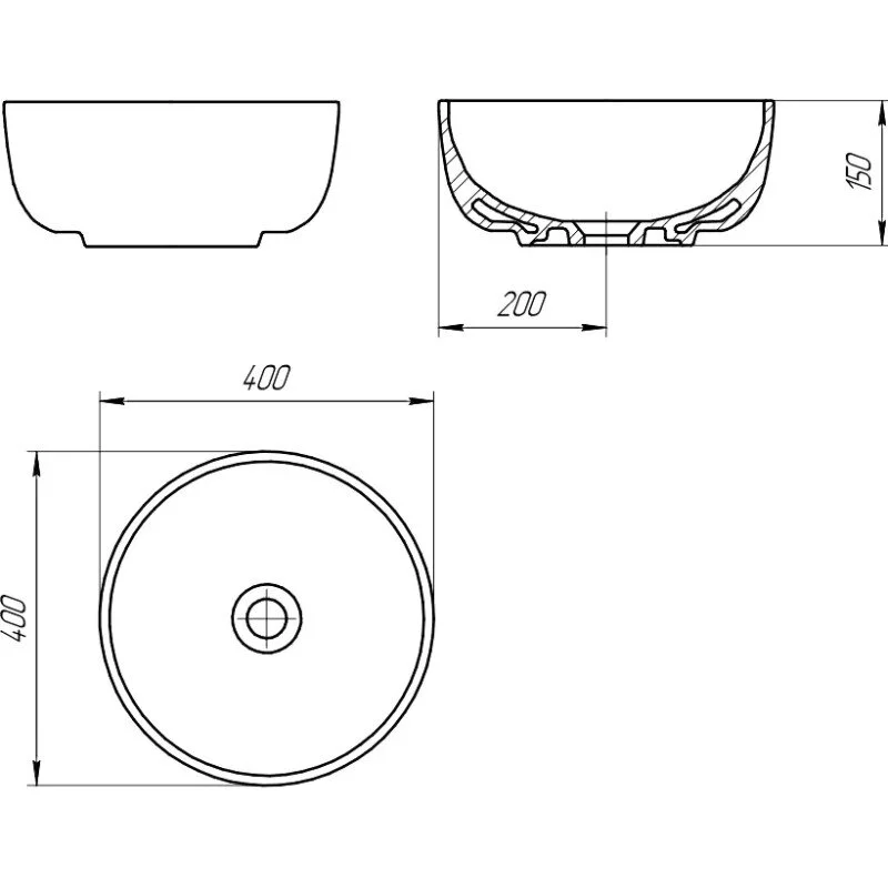 Раковина накладная Diwo Moduo 63569/00-00001230/С17822 белый