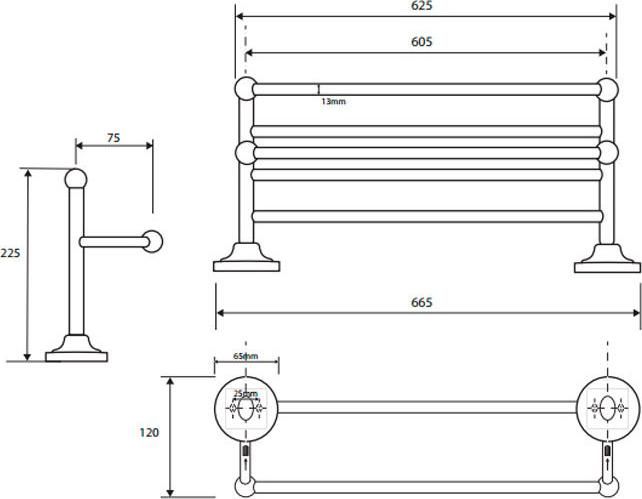 Полочка Bemeta Retro 144202098 золото, хром