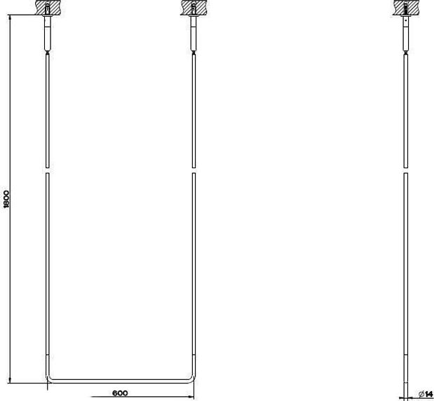 Полотенцедержатель потолочный 60 см Gessi Goccia 38141#079, белый