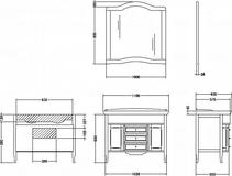 Зеркало 105 см Cezares Paolina PA-DUE/03.02 ciliegio anticato