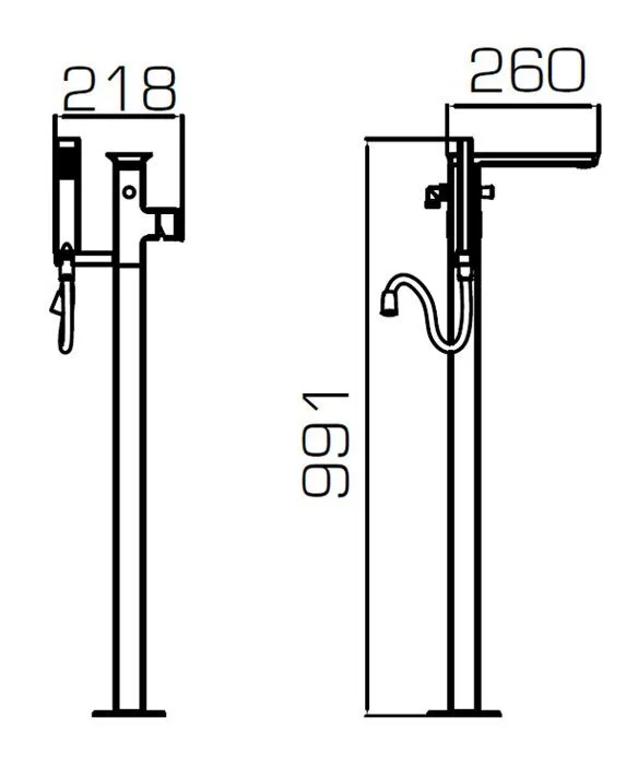 Смеситель для ванны с душем Bravat Phillis F656101C-B2-RUS хром