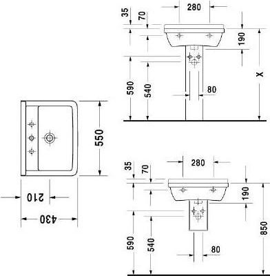 Раковина Duravit Starck 3 0300550000 55 см