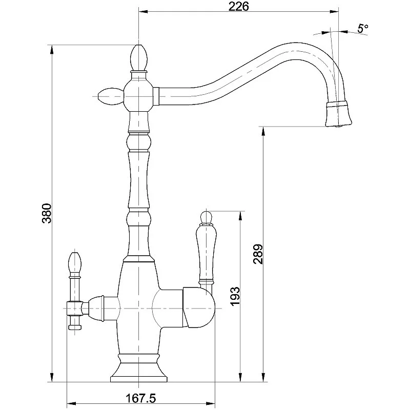 Смеситель для кухни Milacio Castellon Ceramic MC.514.ASN черный