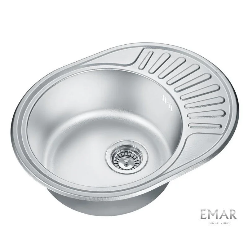 Кухонная мойка Emar Steel 5745 decor серый