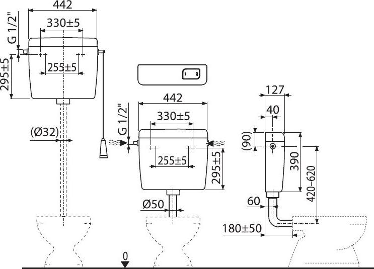 Бачок для унитаза Alcaplast Uni A94-1/2"