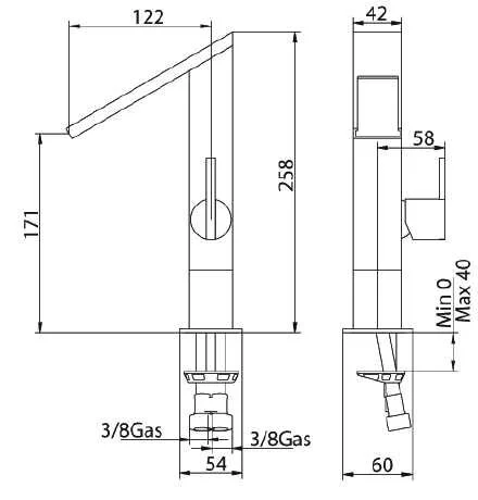 Смеситель для раковины Bandini Dive 780320NNLR50 черный