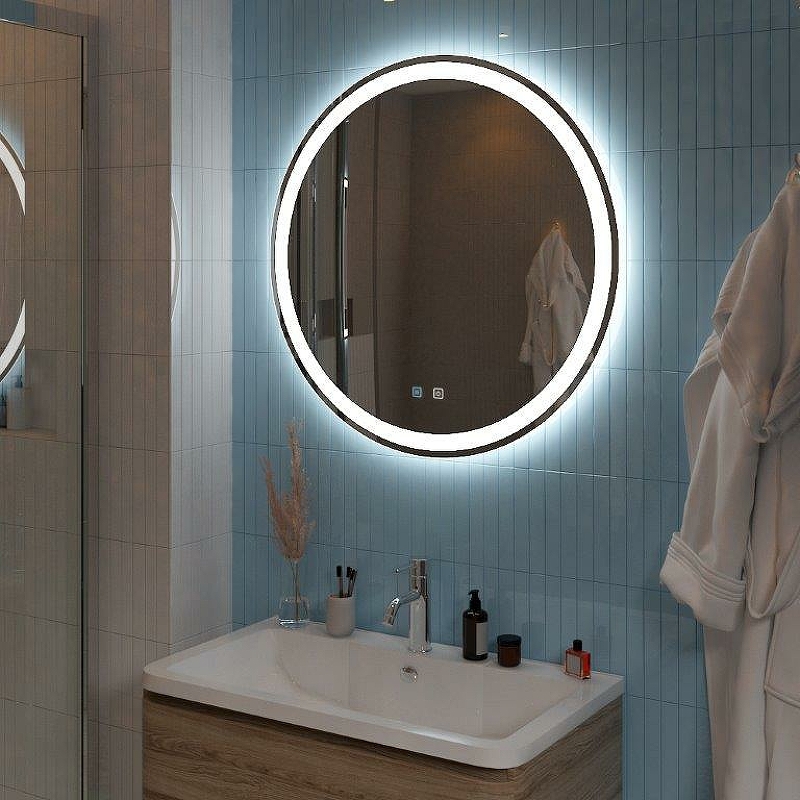 Зеркало BelBagno SPC-RNG-700-LED-TCH-SND 70 см, с подсветкой и сенсорным выключателем