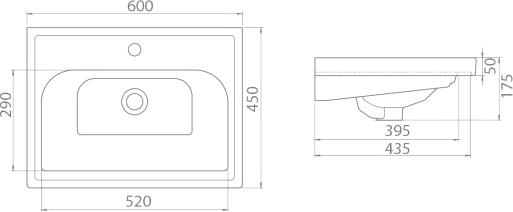 Мебельная раковина Smile CeraStyle Frame 60