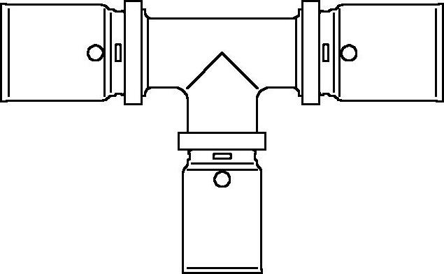 Тройник Oventrop Cofit P 40x20x40