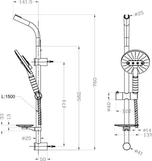 Душевой гарнитур Lemark LM8072C, хром