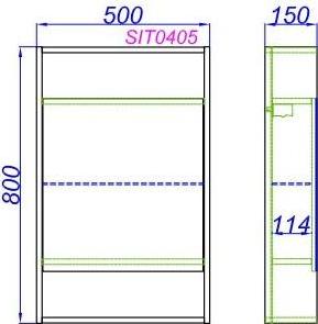 Шкаф-зеркало 50 дуб канадский Aqwella Сити SIT0405DK