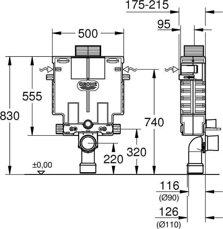 Смывной бачок для унитаза Grohe Uniset 38415001