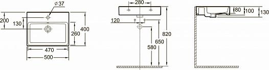 Раковина Jacob Delafon Sully 50 EVT112-00, белый