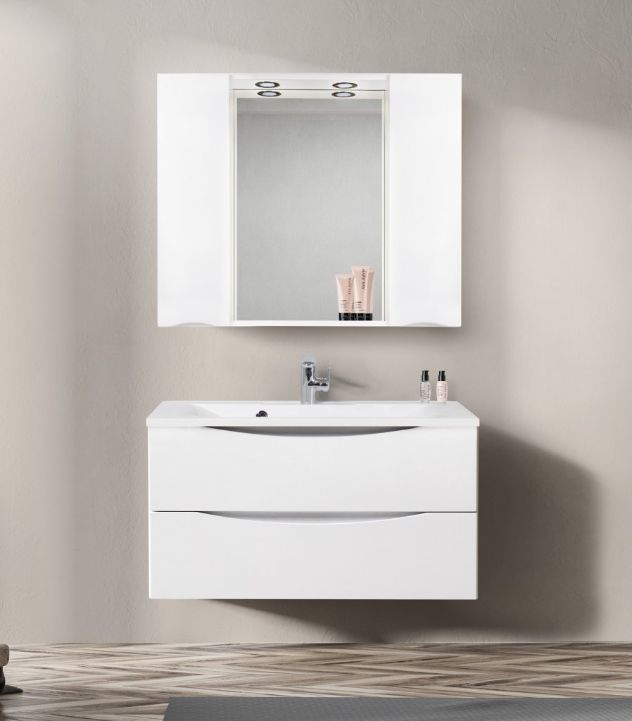 Зеркало-шкаф 100 см BelBagno MARINO-SPC-1000/750-2A-BL-P