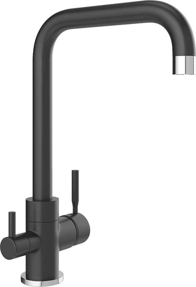 Комплект Мойка кухонная Domaci Солерно DP 605-08 космос + Смеситель UQ-019-08 космос