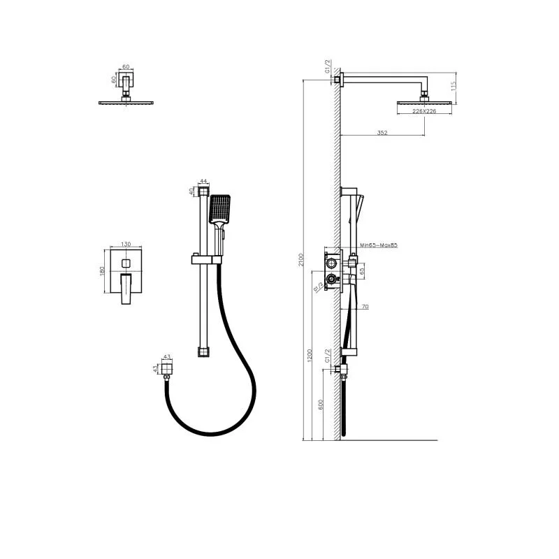 Душевая система Rush Thira TR3635-41Black черный