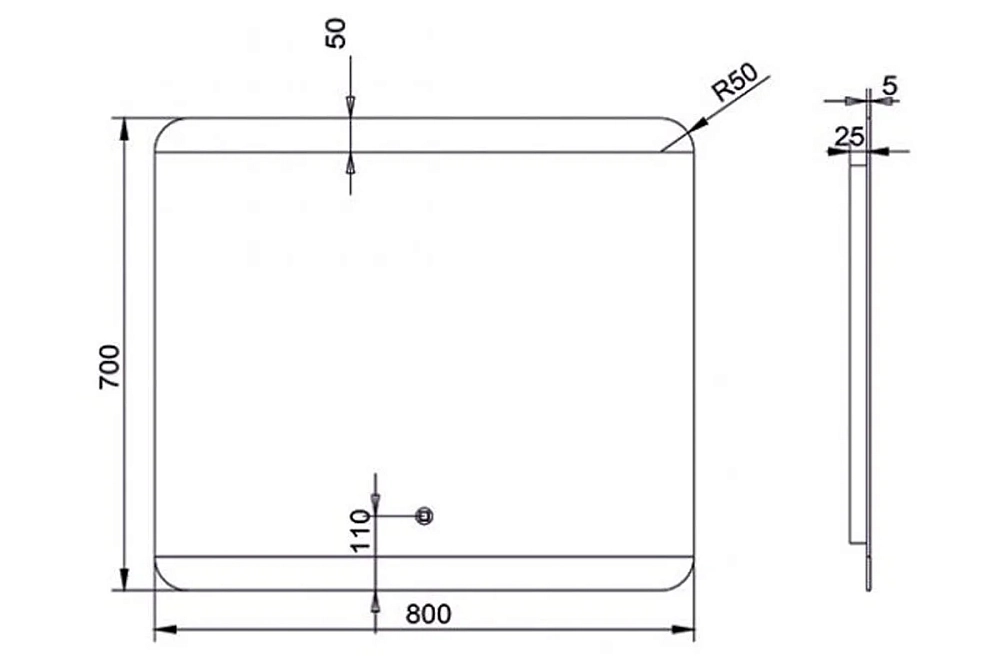 Зеркало Gair Moon MRM0174 белый