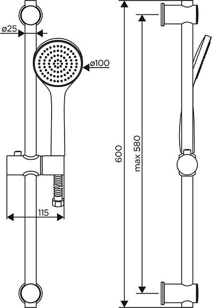 Душевой гарнитур Dorf Comfort D0108000WH белый