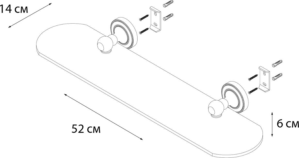 Полка Fixsen Antik FX-61103 бронза