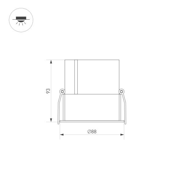 Встраиваемый светодиодный светильник Arlight S-Atlas-Built-R90-25W Warm3000 035457