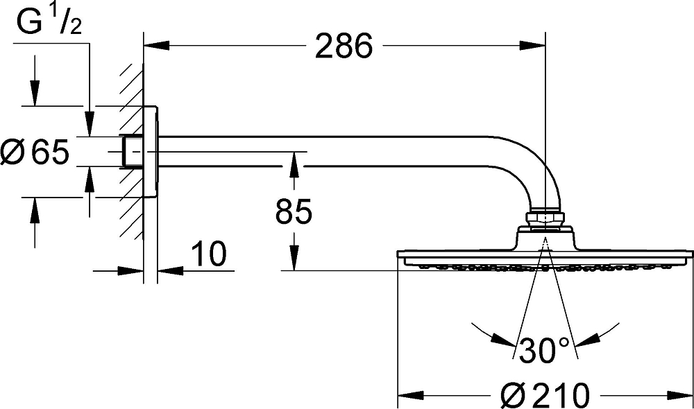 Верхний душ Grohe Rainshower Cosmopolitan 210 26052000