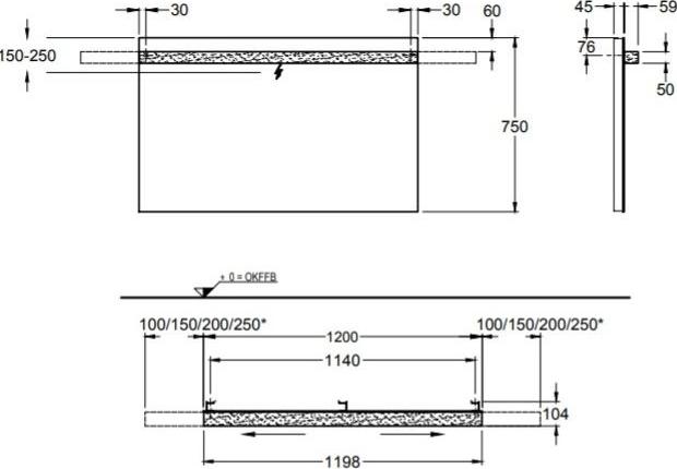 Зеркало с подсветкой 120 см Geberit iCon 840720000