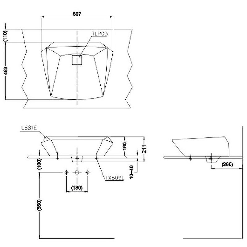 Раковина-чаша Toto Jewelhex 60 LW681B#W белый