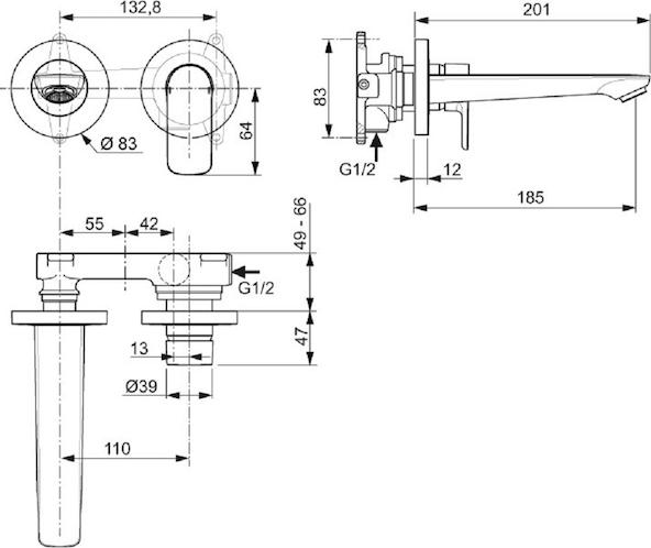 Смеситель для раковины Ideal Standard Connect Air A7029AA, хром