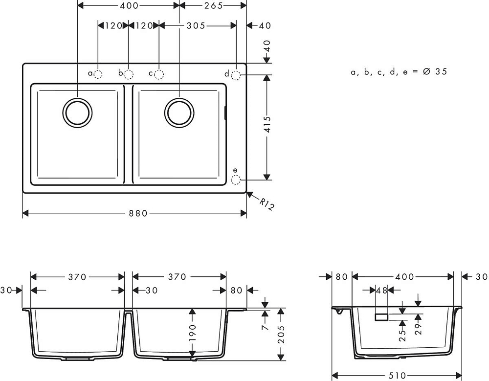 Кухонная мойка Hansgrohe S51 S510-F770 43316170