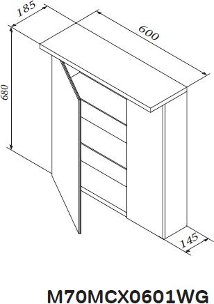 Шкаф зеркальный Am.Pm Spirit M70MCX0601WG 60 см