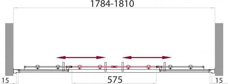 Душевая дверь в нишу BelBagno UNO-BF-2-180-M-Cr