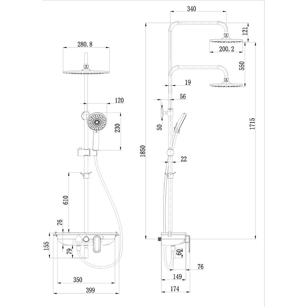 Душевая система Lemark Tropic LM7012C хром