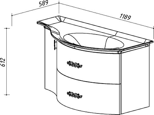 Тумба с раковиной Belux Версаль 120 белая R