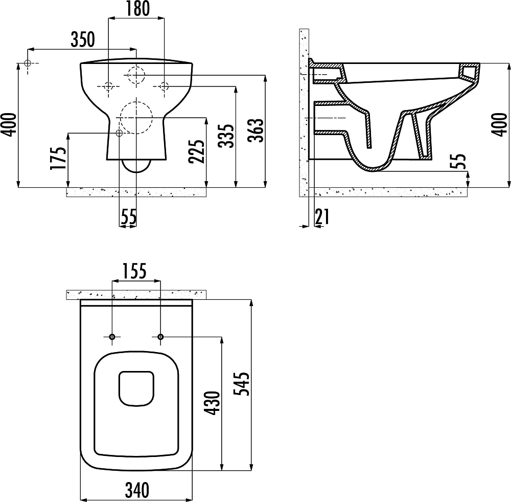 Подвесной унитаз Creavit Sphinx SP321