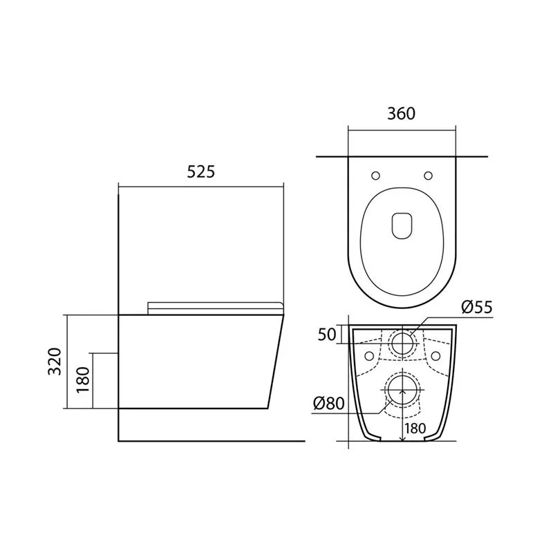 Инсталляция Ideal Standard Prosys Eco Frame M с безободковым унитазом Aquatek Вега E233267/AQ1905-00, AQ1905-00, белый, сиденье Soft Close