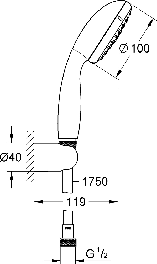 Душевой гарнитур Grohe Tempesta New 27849001