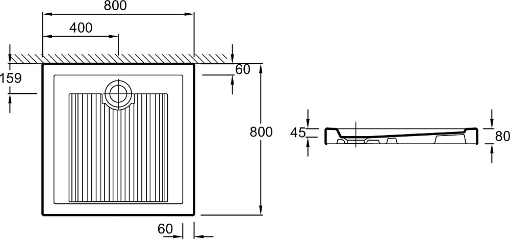 Поддон для душа 80х80 см Jacob Delafon Kyreo EN163-00, белый