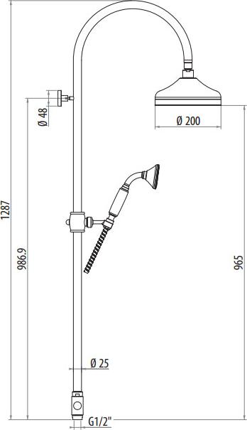 Душевая стойка Gattoni Programma doccia 4293/PDD0oro, золото