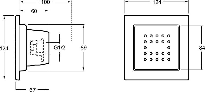 Душевая форсунка Jacob Delafon WaterTile E8003-CP, хром