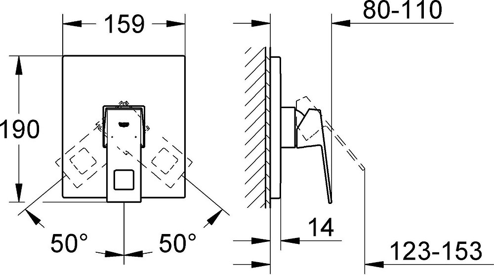 Смеситель Grohe Eurocube 19898000 для душа