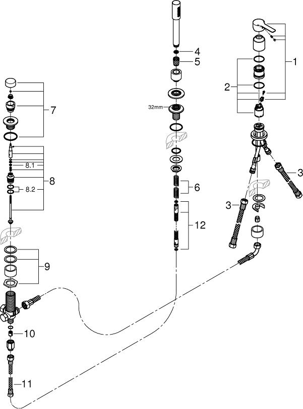 Смеситель Grohe Lineare New 19965001 на борт ванны