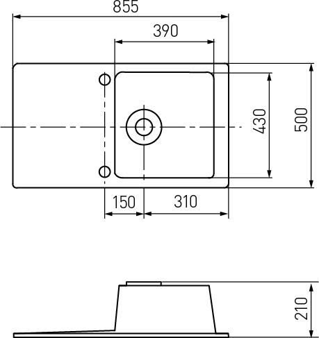 Кухонная мойка Aquaton Верона 50 1A710032VR210, чёрный