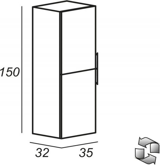 Шкаф-пенал Cezares Space 55051 spatolato bianco