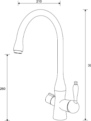 Смеситель для кухни Zorg Sanitary ZR 339 YF BR, бронза