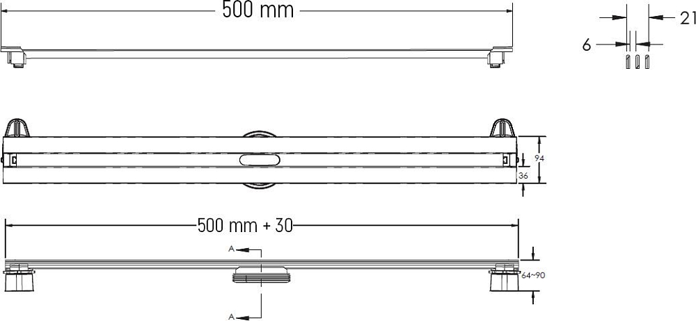 Душевой лоток Berges Wasserhaus Super Slim 091078 50 Хром глянец