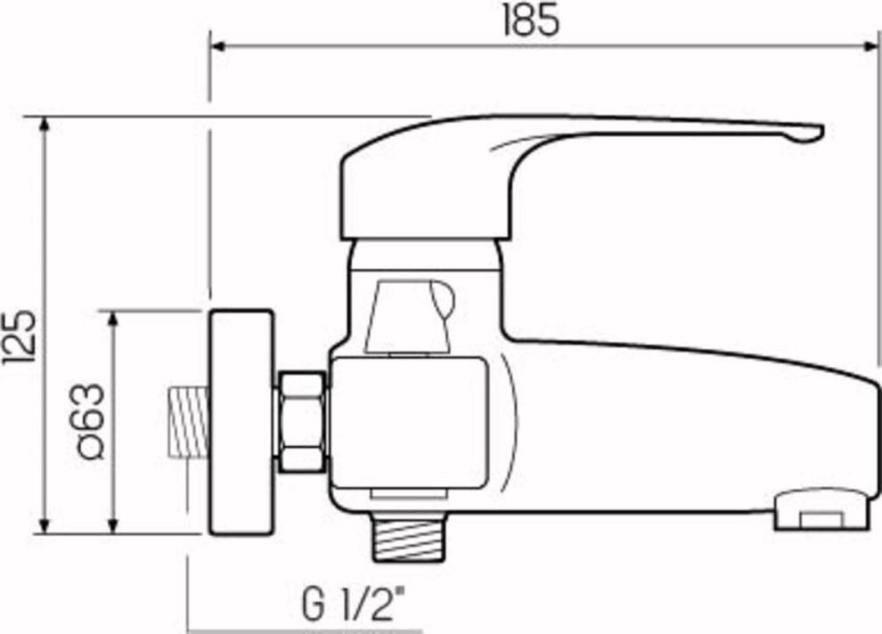 Смеситель для ванной РМС SL50-009E, хром