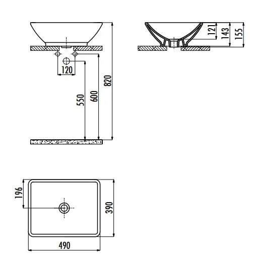 Раковина накладная Creavit TP TP140-00CB00E-0000 белый